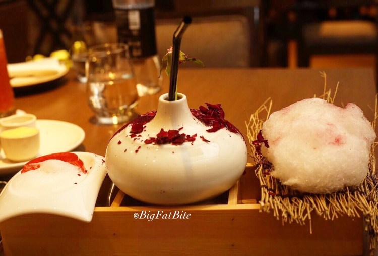 forgotten petal sour. campari and gin