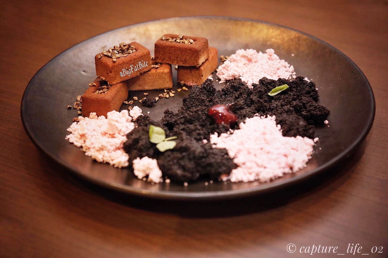 The deconstructed Black Forest with maraschino cherries.